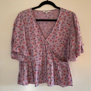 Madewell wrap peplum shirt